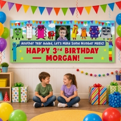 Numberblocks PHOTO PERSONALIZED Giant Heavy Vinyl Banner